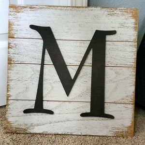 Letter M wall hanging sign